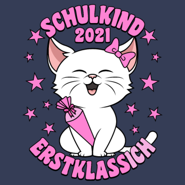 Motiv Schulkind 2021 Erstklassich Katze Einschulung