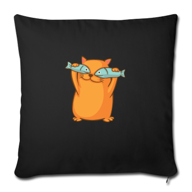 Katzen Kissenbezug - Süße lustige Katze hat Fischaugen Schabernack Miau