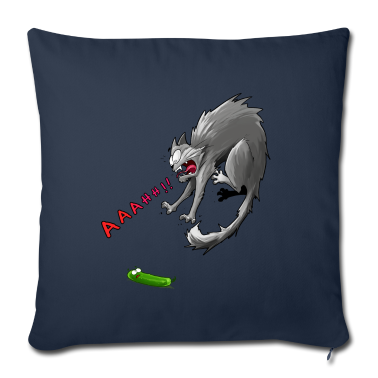 Katzen Kissenbezug - Katze springt weg von Gurke