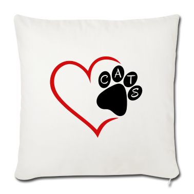 Katzen Kissenbezug - Katze Katzen Herz Pfote Haustier Tiere Cat Cats
