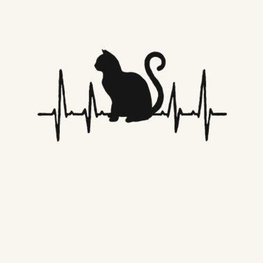 Motiv Herzschlag Katze Stubentiger Katzen Geschenk EKG