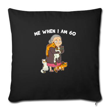 Katzen Kissenbezug - Wenn ich 60 Bin Katzen Lady Mama Katze