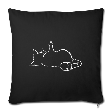 Katzen Kissenbezug - Katze Nö, Nein, Mittelfinger, nope, ohne Text