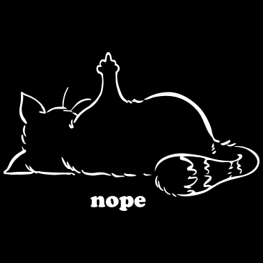 Motiv Katze Mittelfinger Nein Nope lustig Stinkefinger