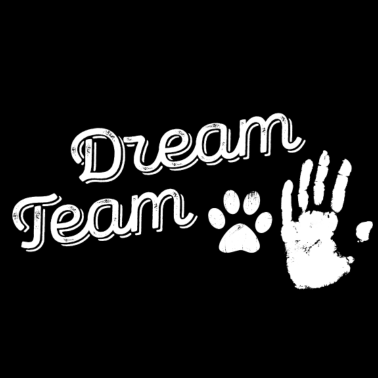 Motiv Katze Mensch Dream Team lustiges Hand Pfote lustig