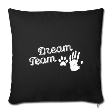 Katzen Kissenbezug - Katze Mensch Dream Team lustiges Hand Pfote lustig