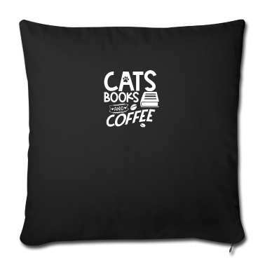Katzen Kissenbezug - Buch-Liebhaber Zitat Katzen Bücher und Kaffee