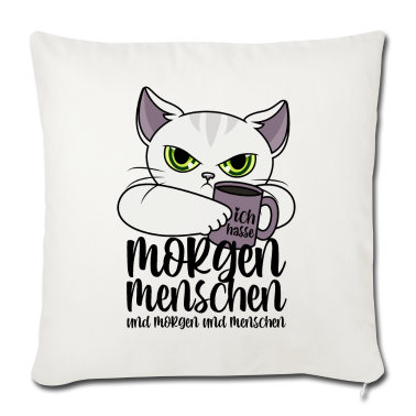 Katzen Kissenbezug - Katze Morgenmenschen Morgen Menschen Kaffee Spruch