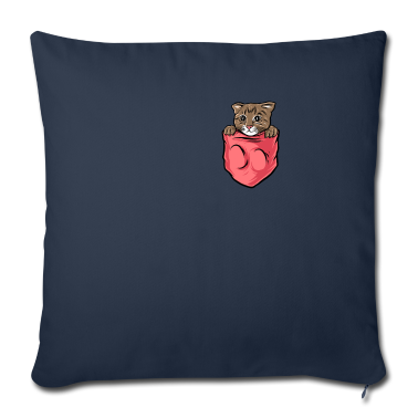 Katzen Kissenbezug - Katze Kätzchen in Brusttasche Tasche