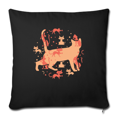 Katzen Kissenbezug - Katze mit Katzen und Kätzchen - Katzen