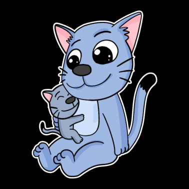 Motiv Katze Familie - Katze mit Baby - Katze