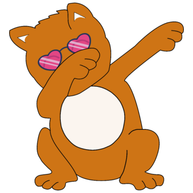 Motiv Dabbende Katze mit Herzenbrille