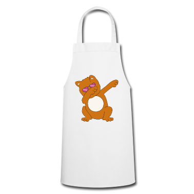 Katzen Sch&uuml;rze - Dabbende Katze mit Herzenbrille