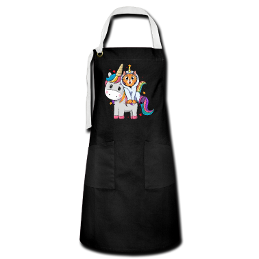 Katzen Sch&uuml;rze - Katze auf Einhorn