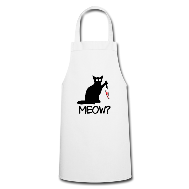 Katzen Sch&uuml;rze - schwarze katze messer blut meow