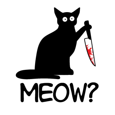 Motiv schwarze katze messer blut meow
