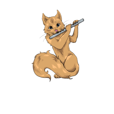 Motiv Querflöte Flöte Katze Flötenspieler Altflöte Flute