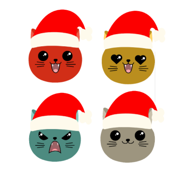 Motiv Katze mit Weihnachtsmütze Weihnachtsmann Katzen