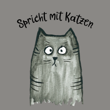 Motiv Graue Katze - Spricht mit Katzen