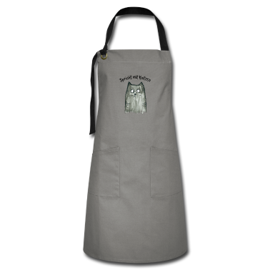 Katzen Sch&uuml;rze - Graue Katze - Spricht mit Katzen