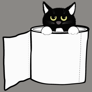 Motiv Klopapierrolle mit Katze