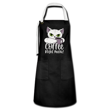 Katzen Sch&uuml;rze - Katze lustige Sprüche Kaffee Coffee Right Meow