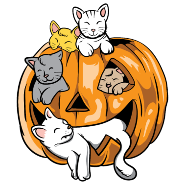Motiv Halloween Katzen geschnitzte Kürbis Katzenliebhaber, Katze Mutter