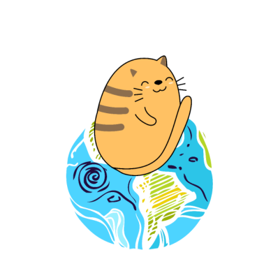 Motiv Niedliche gelbe Katze Alien Planet Geschenke Desig