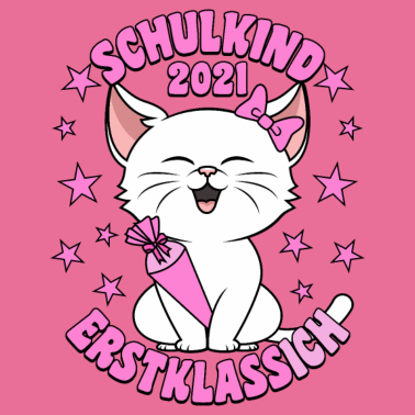 Motiv Schulkind 2021 Erstklassich Katze Einschulung