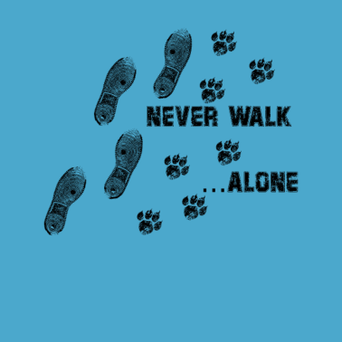 Motiv Never Walk Alone Katze Pfote Abdruck Meowmy