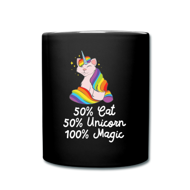 Katzen Tasse - 50% Cat, 50% Unicorn, 100% Unicorn