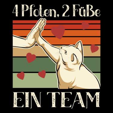 Motiv Vier Pfoten, Zwei Füße - ein Team - Katze