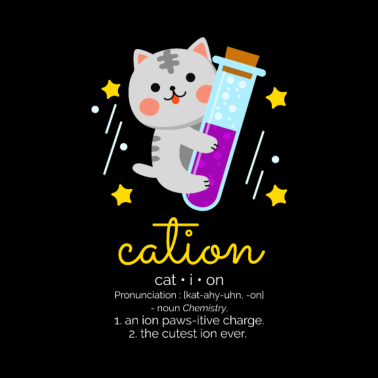 Motiv Cation Kation Katzen Wortspiel Chemie Physik Nerd