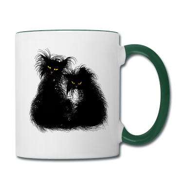 Katzen Tasse - Katzen Katze Kitten Kater schwarz zottelig wild