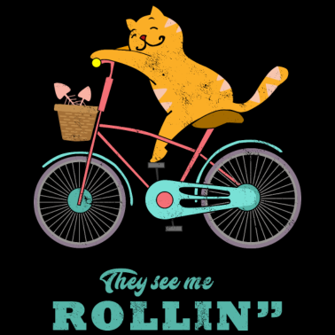 Motiv Katze Fahrrad Rollin