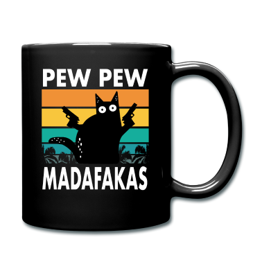 Katzen Tasse - Lustige Katze Pew Pew Madafakas Retro
