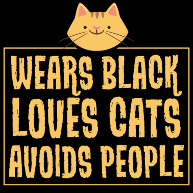 Motiv Trage schwarz - liebe Katzen - vermeide Menschen