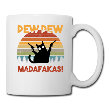 Katzen Tasse - Crazy Vintage Pew Pew Madafakas Cat Katze