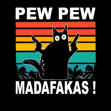 Motiv Cat Pew Pew Madafakas Vintage Crazy Cat Funny Cat