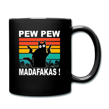 Katzen Tasse - Cat Pew Pew Madafakas Vintage Crazy Cat Funny Cat