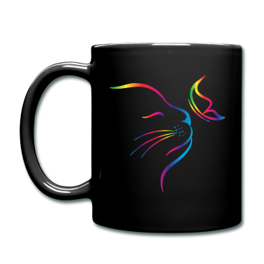 Katzen Tasse - rainbow butterfly cat