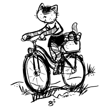 Motiv Katze fährt Fahrrad