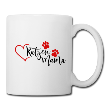 Katzen Tasse - Katzenmama Katzen Mama Katze Haustier Herz rot