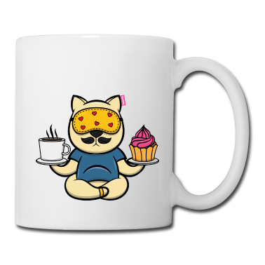 Katzen Tasse - Katzen Yoga Kaffee Muffin chilled geschenk Cat