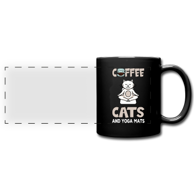 Katzen Tasse - Kaffee Katzen und Yoga Spruch lustig Geschenk