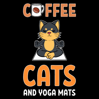 Motiv Mens Coffee Cats and Yoga Mats Caffeine Pet and
