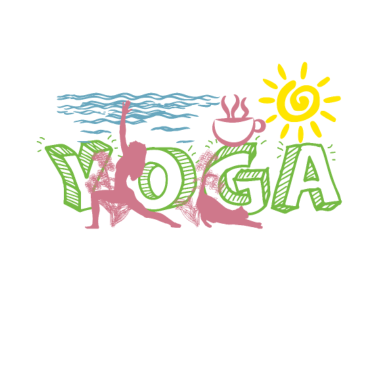 Motiv Yoga am Strand Sonnenschein Kaffee t-shirt design