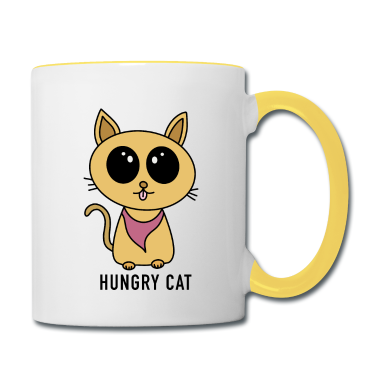 Katzen Tasse - Hungry Cat. Hungrige Katze
