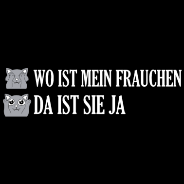 Motiv Wo ist mein Frauchen Da ist sie ja Katze Spruch