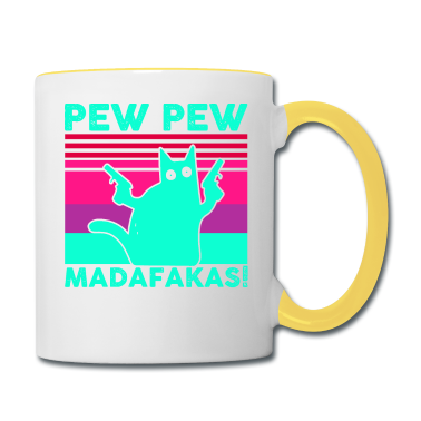 Katzen Tasse - Pew Pew Madafakas Katze Vintage